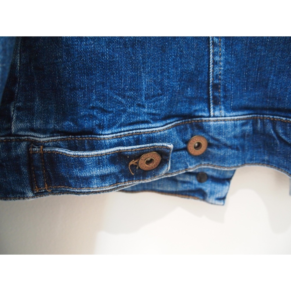 Mavi Jeans Co Denim Jacket Blue Wash Distressed Button Front Trucker Style - Picture 8 of 10